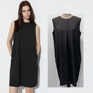 Uniqlo Black sleeveless shift dress size medium
